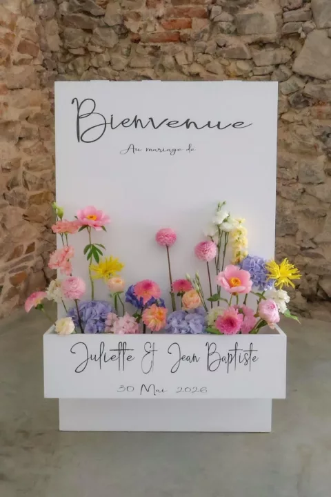 Panneau double avec bac à fleurs