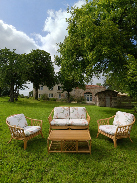 Salon de jardin en rotin